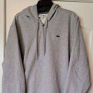 LIKE NEW LACOSTE SPORT QUARTER ZIP PULLOVER HOODIE SWEATSHIRT 8 3XL GRAY